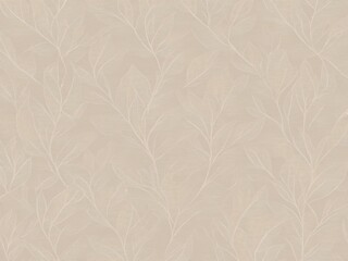 a piece of beige fabric with a delicate pattern of leaves and branches. The neutral background color allows the pattern to stand out, making it perfect for various design purposes.