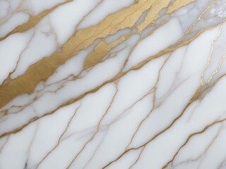Close-up of White Marble with Gold Veins