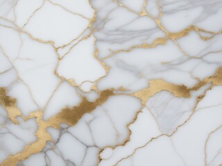 Close-up of White Marble with Gold Veins