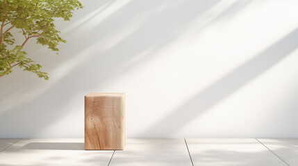 Minimal Modern White Rectangle Pedestal Side Table