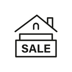 House for sale icon, real estate loan, house for rent, house price, mortgage. Isolated vector illustration