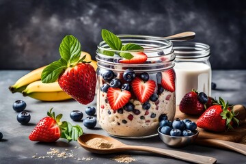 strawberry jam with fresh berries