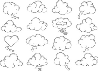 Doodle speech bubble set