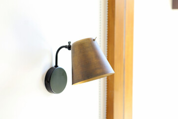 vintage metal wall lamp, attached to the bedroom wall, modern minimalist lamp