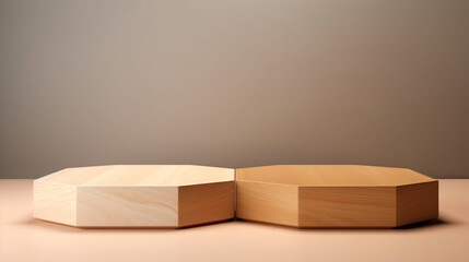 Two Different Color Size Minimal Natural Wood Color