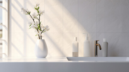 White Vanity Counter Top Square Wall Tiles