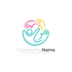 Fototapeta premium People care logo and hand logo social, community logos