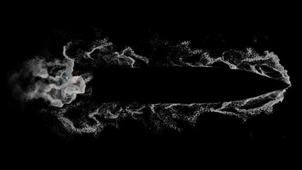 ship wake trail seamless loop texture with alpha, top view, isolated on black