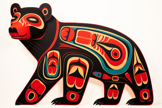 Traditional west coast indigenous art. Generative AI. 