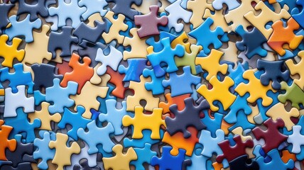 Puzzle pieces of various shapes interlocking to form a complete picture, demonstrating how different components depend on each other for the whole to function