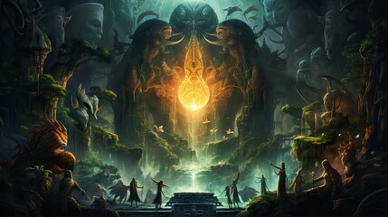 The ethereal Amazon spirit surfaces during shamanic journeys, unlocking mysticism with ayahuasca. Generative AI