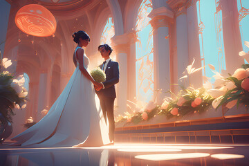 beautiful wedding bride.
Generative AI