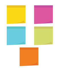 Fototapeta premium Colorful Office School Post-It Notes Transparent