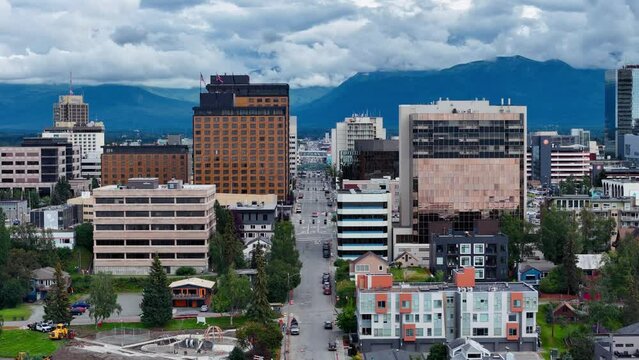 Downtown Anchorage Alaska Aerial