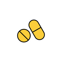 Pills icon vector for web and mobile app. capsule icon. Drug sign and symbol