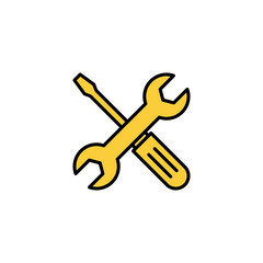 Repair tools icon vector for web and mobile app. tool sign and symbol. setting icon. Wrench and screwdriver. Service