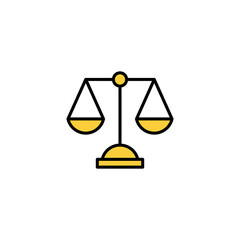 Scales icon vector for web and mobile app. Law scale icon. Justice sign and symbol