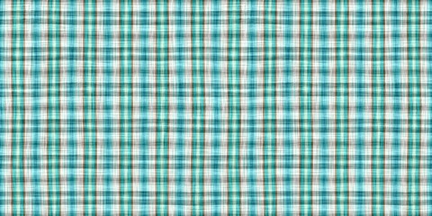 Teal rustic coastal beach house border check fabric tile. Seamless sailor flannel edging trim textile. Gingham blur rustic banner ribbon endless tape.