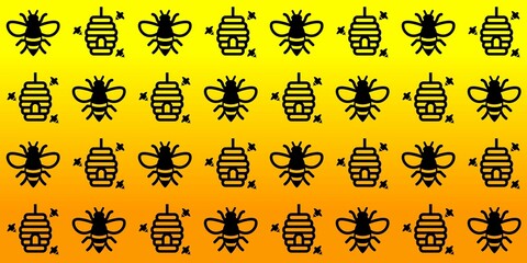 Beekeeper bee yellow background vector