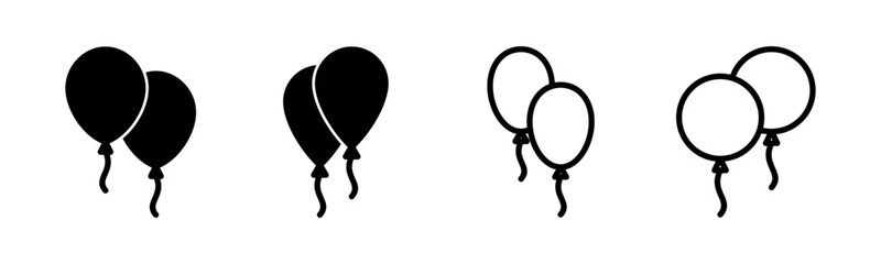 Balloon icon set illustration. Party balloon sign and symbol