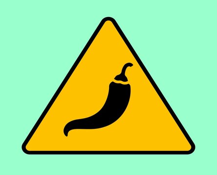 Hot pepper warning sign background vector