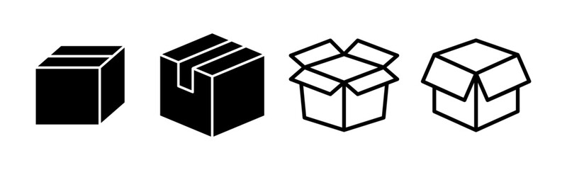 Box icon set illustration. box sign and symbol, parcel, package