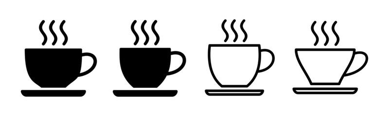 coffee cup icon set illustration. cup a coffee sign and symbol