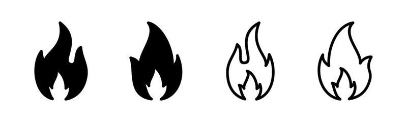 Fire icon set illustration. fire sign and symbol