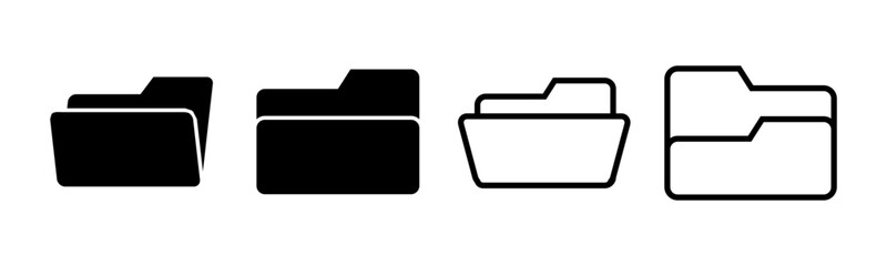 Folder icon set illustration. folder sign and symbol