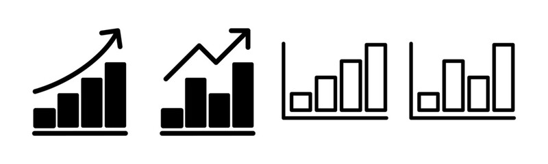 Growing graph Icon set illustration. Chart sign and symbol. diagram icon