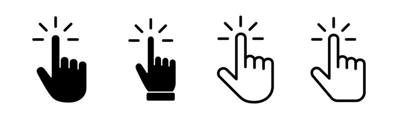 Obraz premium Hand cursor icon set illustration. cursor sign and symbol. hand cursor icon clik