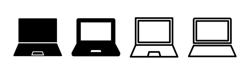 Laptop icon set illustration. computer sign and symbol