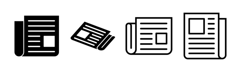 Newspaper icon set illustration. news paper sign and symbolign