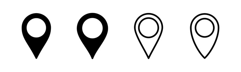 Pin icon set  illustration. Location sign and symbol. destination icon. map pin