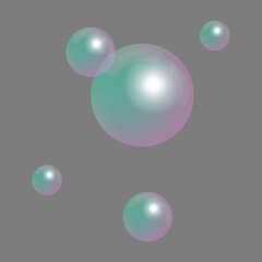 Watercolor soap bubbles. Vector illustration. EPS 10.