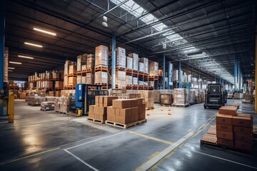 Logistics Warehouse in Operation, Generative AI