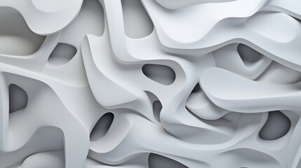 The Beauty of Flow: Abstract White Viscous Doughy Substance with Cavity Pockets - A Background of Texture and Motion - Generative AI
