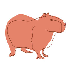 illustration of cute round capybara