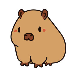 illustration of cute round capybara