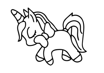 illustration of a cute baby unicorn