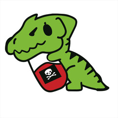 illustration of cute dinosaur with a potion