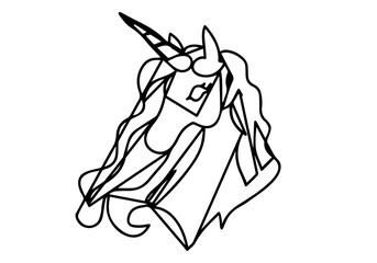 hand drawn sketch of a Unicorn