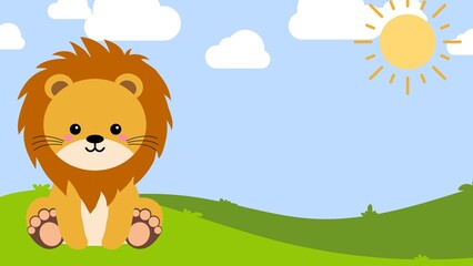 Obraz na płótnie Canvas Lion cartoon baby