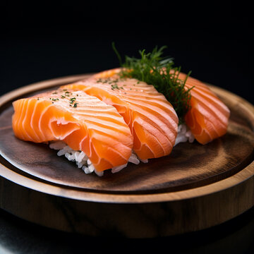 Salmon shasimi japan food.