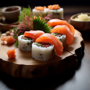 Salmon shasimi japan food.