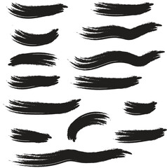 Fototapeta premium set of black brush strokes isolated on white background