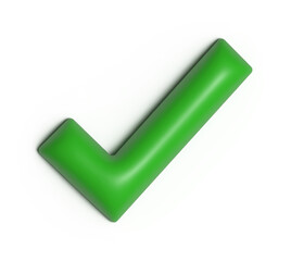 3D green tick