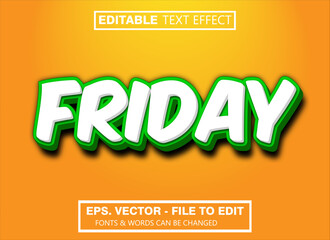 Friday 3D editable text effect