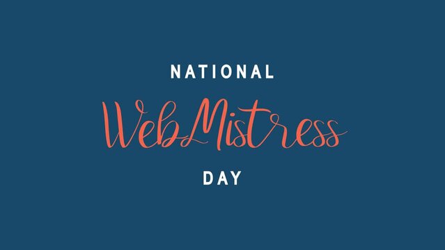 National WebMistress Day Animation. Great for WebMistress Day Celebrations, lettering with alpha or transparent background, for banner, social media feed wallpaper stories
