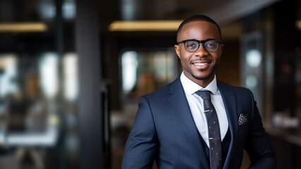 Fototapeta premium Confident African American Businesswoman in Expensive Work Attire